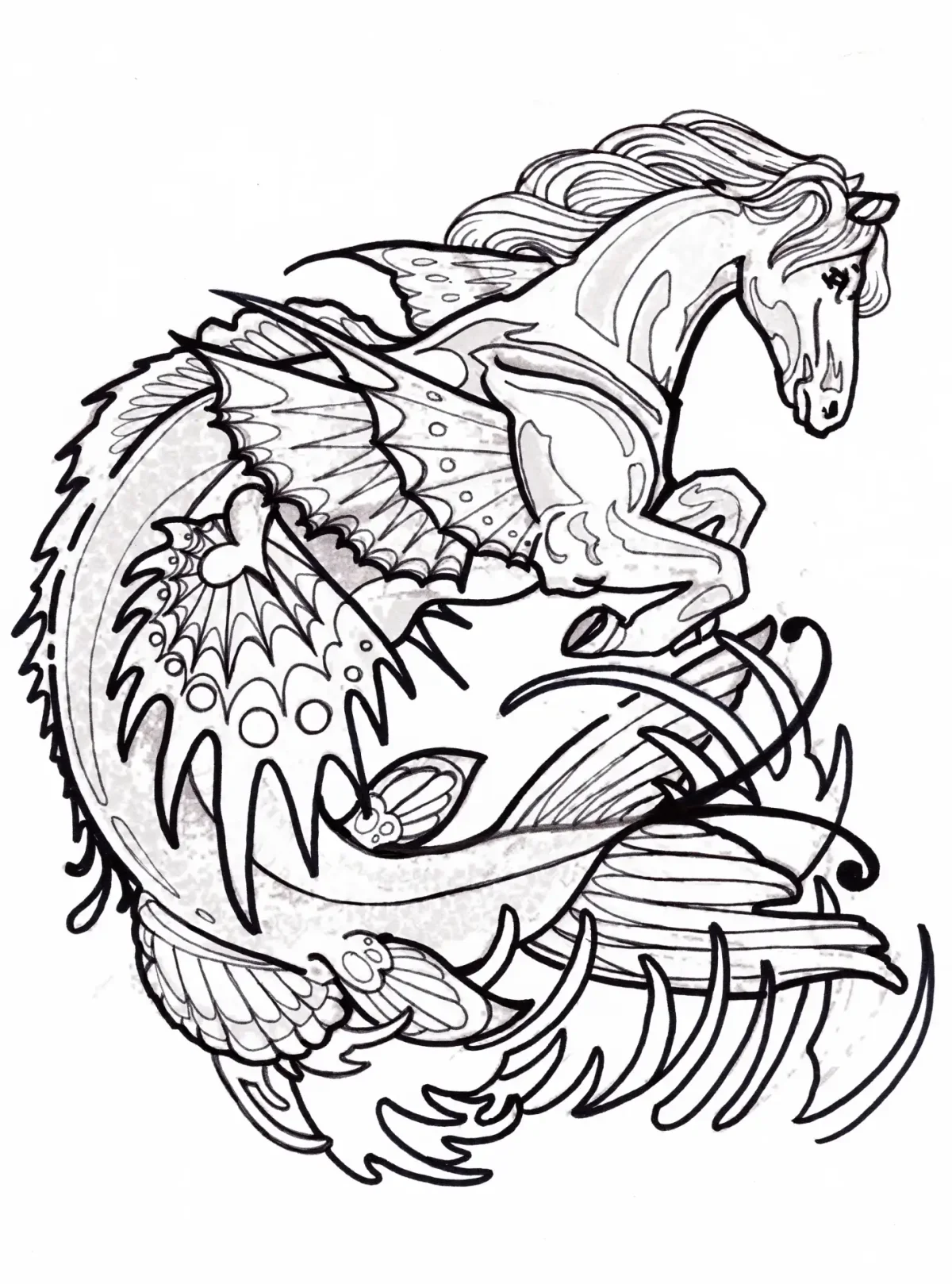 Раскраска мистические животные