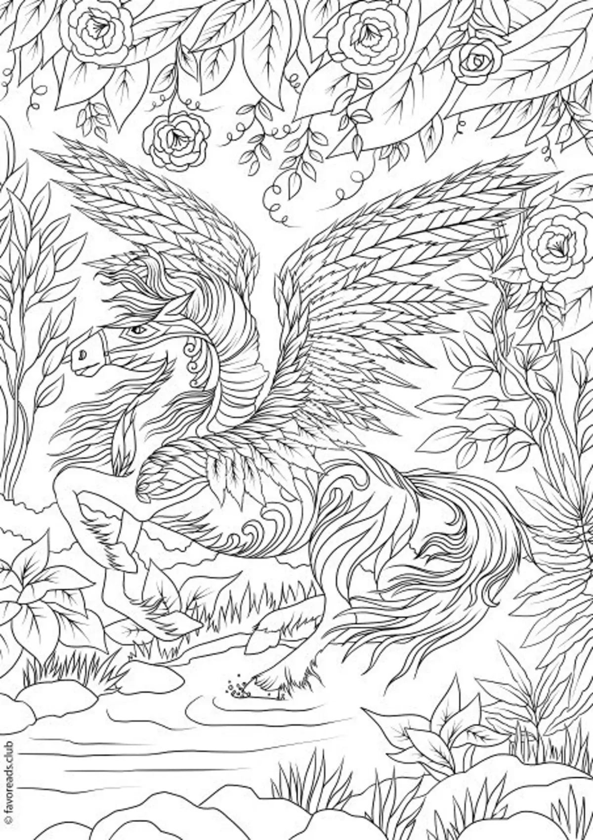 Раскраска антистресс Пегас