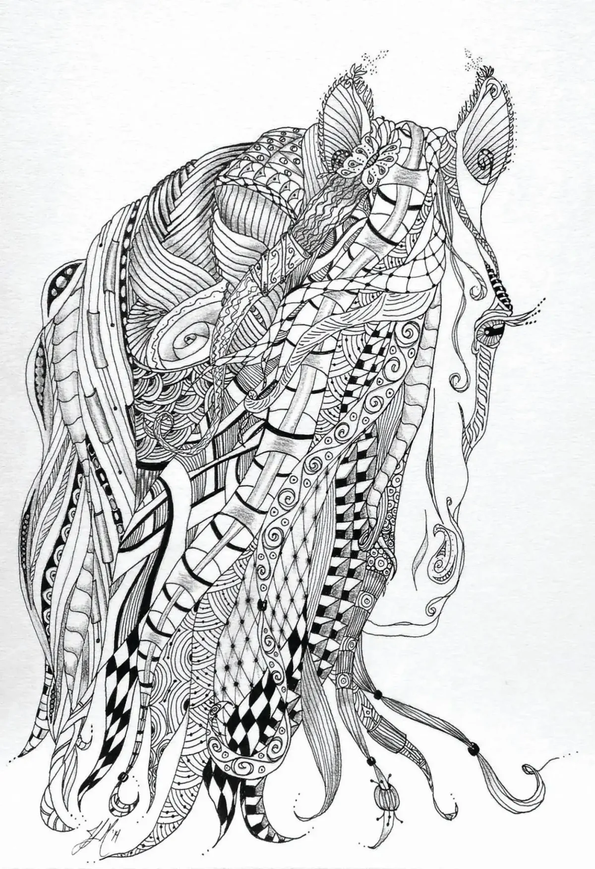 Раскраски Мандала лошади