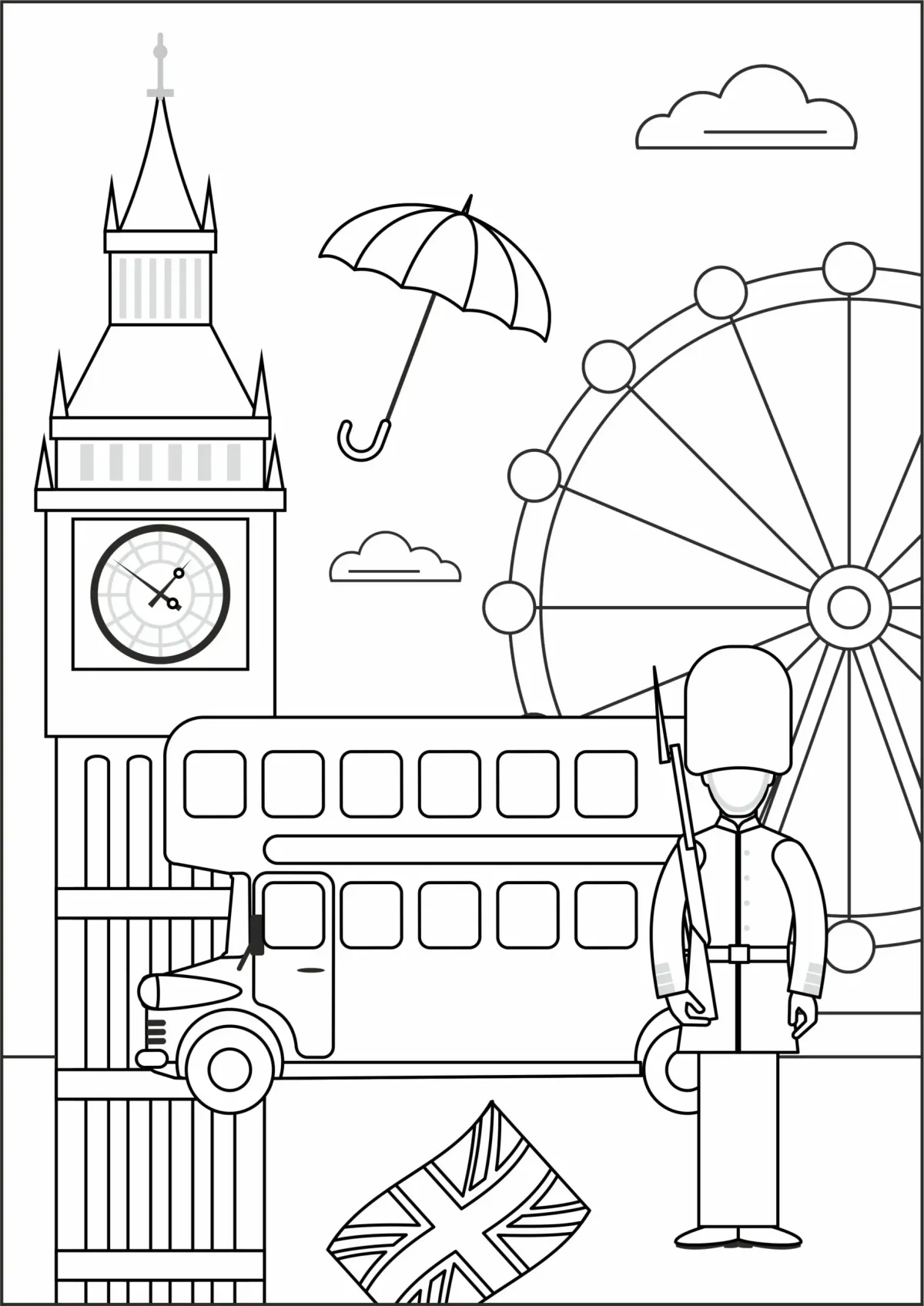 Раскраска Лондон для детей