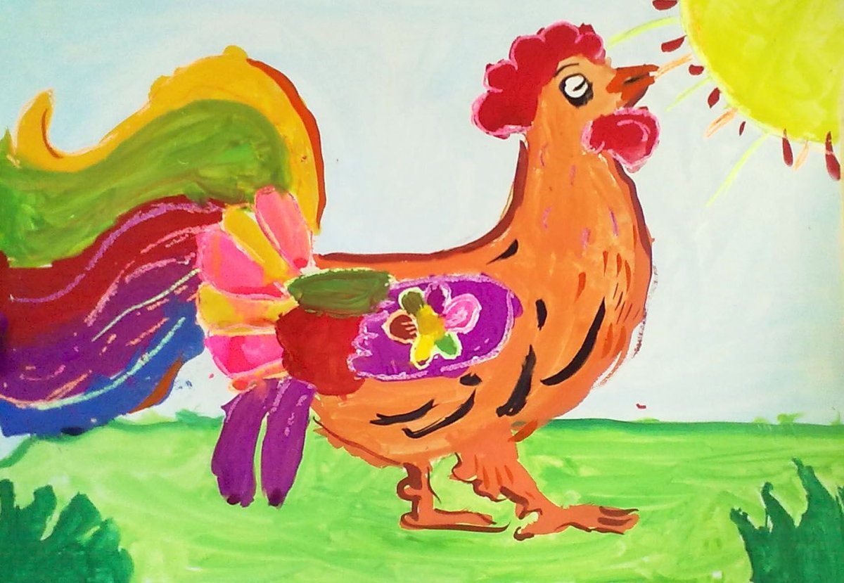 Петушок картина детская