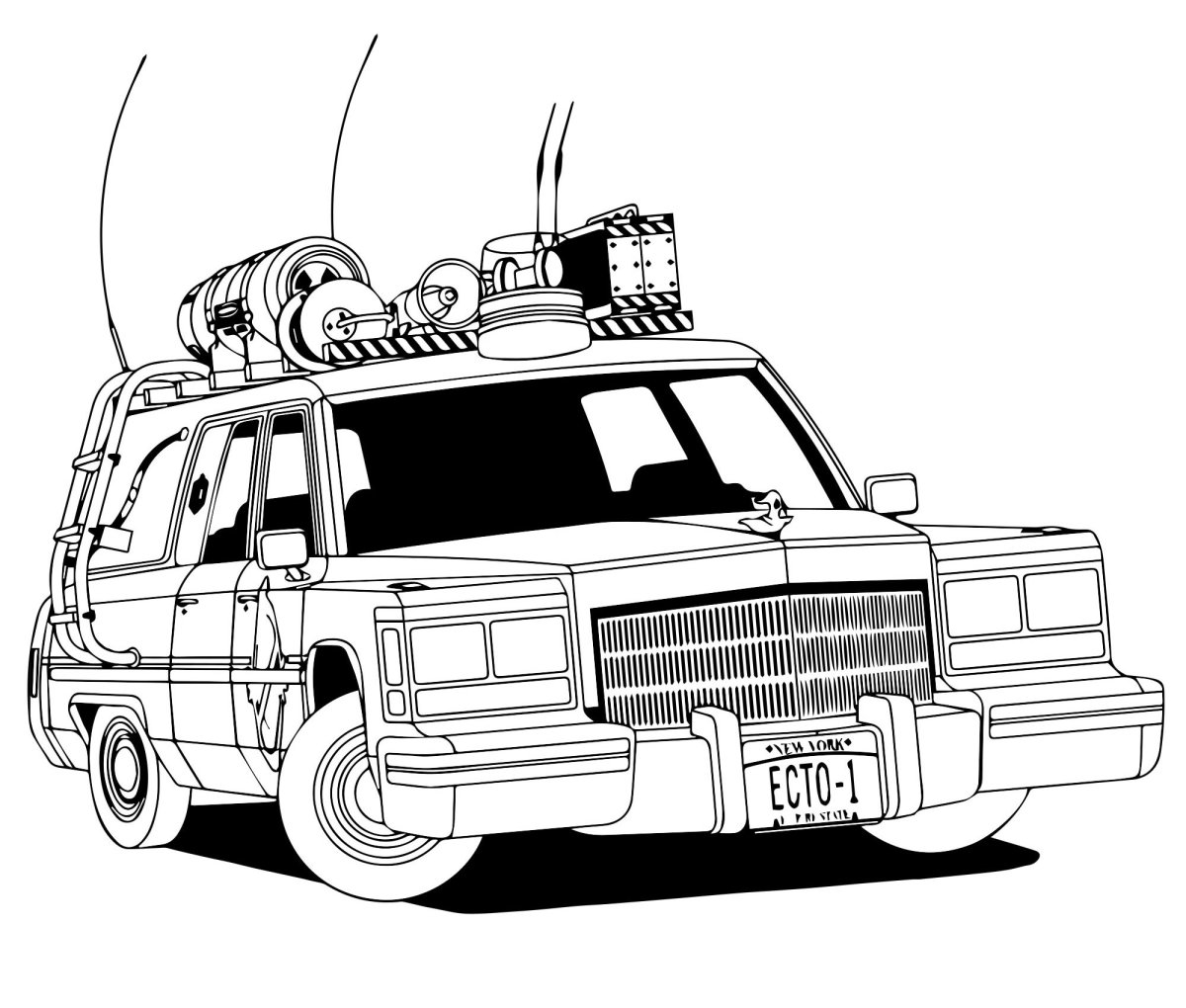 Машина охотников за привидениями раскраска