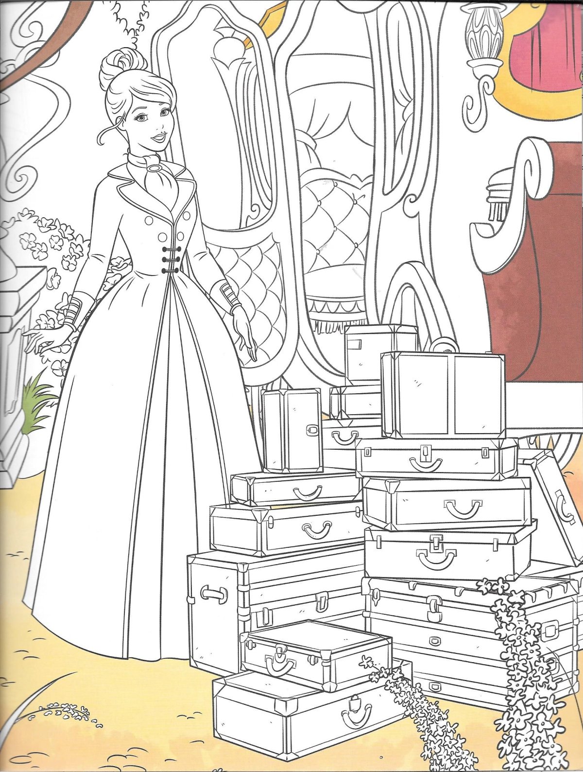Раскраска свадьба Золушки