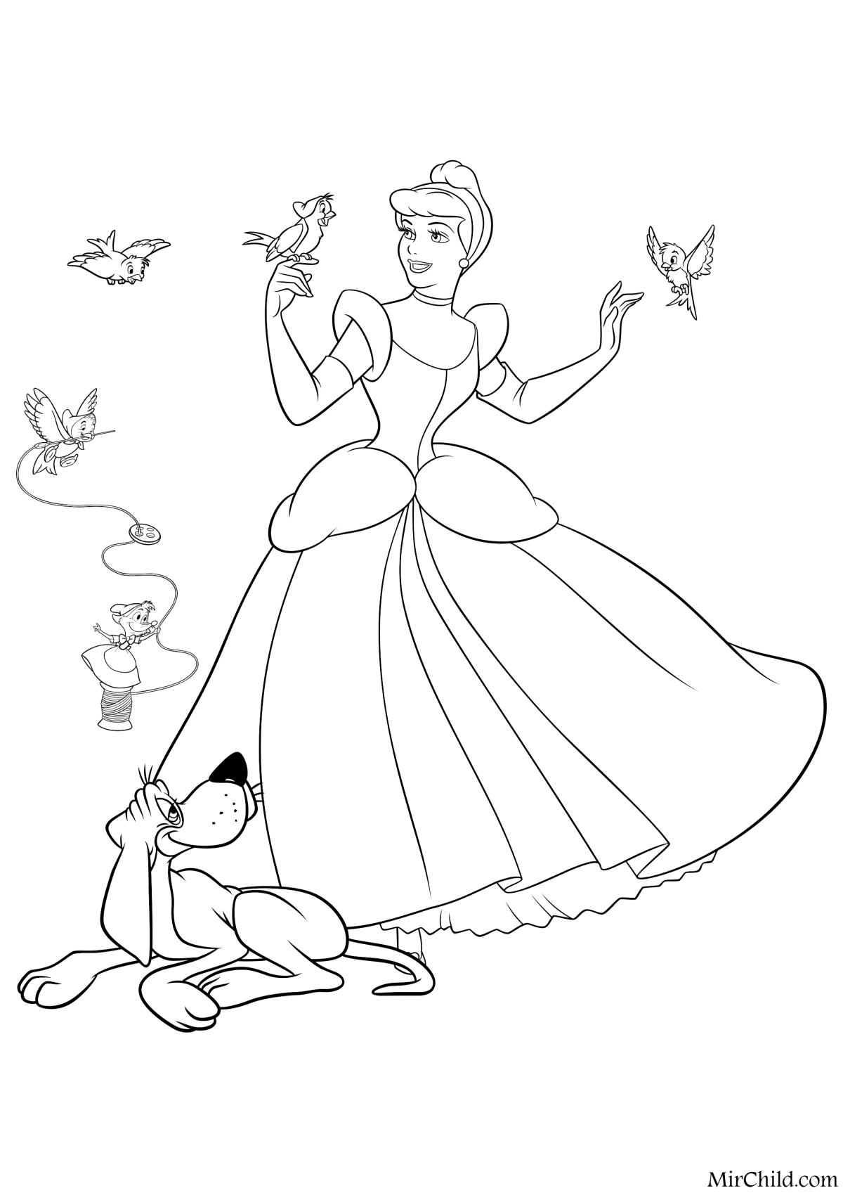 Раскраска Золушка Дисней