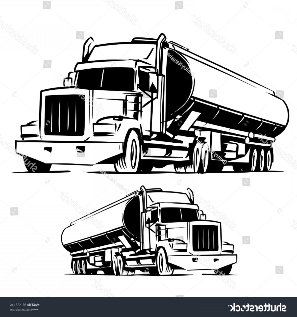 Бензовоз векторный рисунок