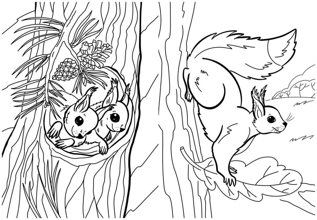 Мультяшное дерево с дуплом