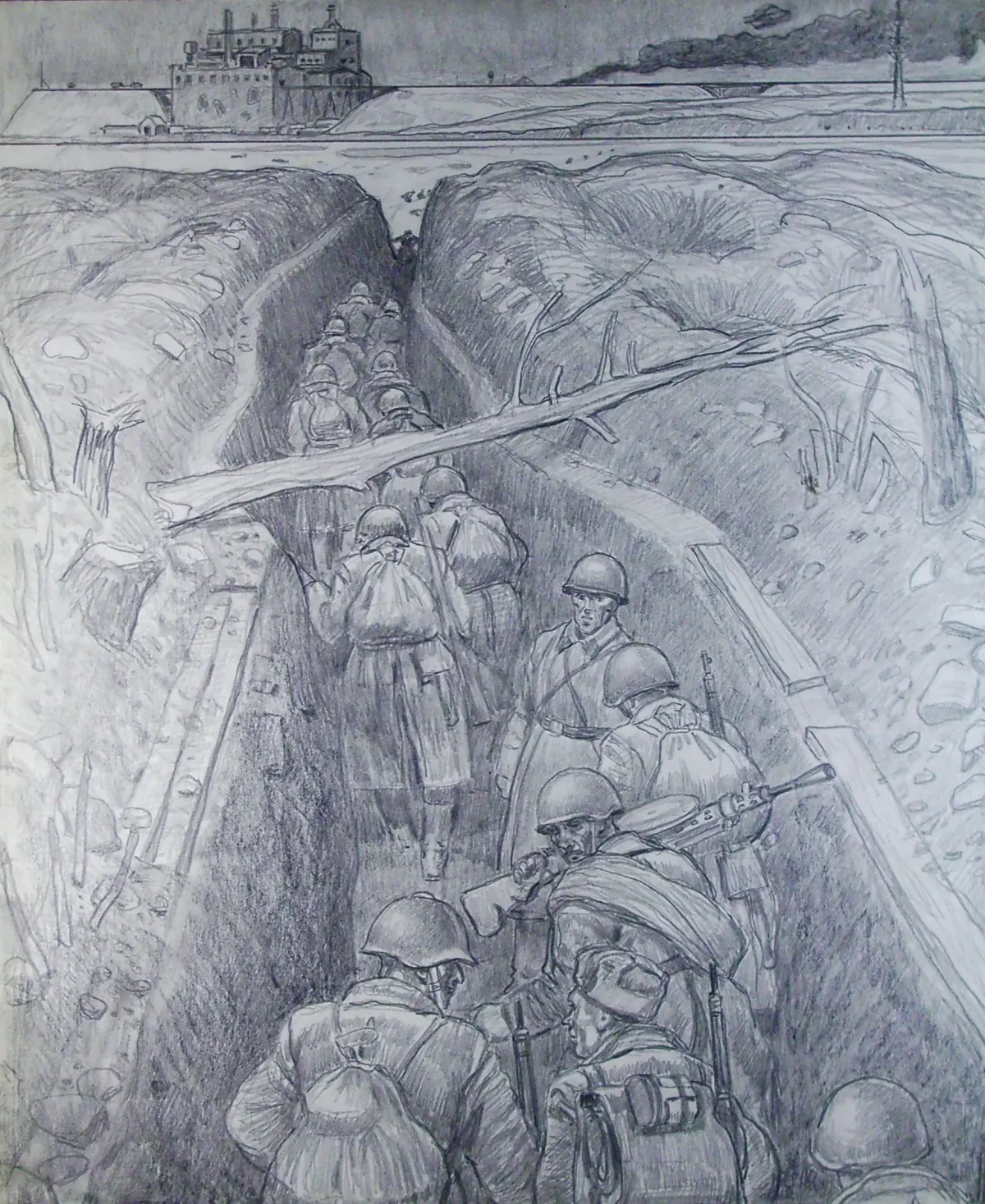 Блокада Ленинграда рисунки