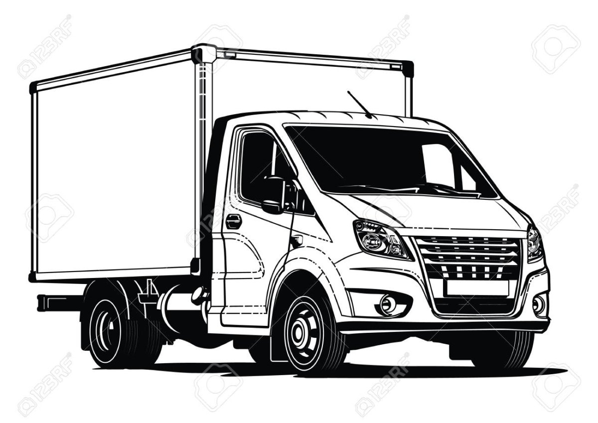 Газель промтоварный фургон вектор