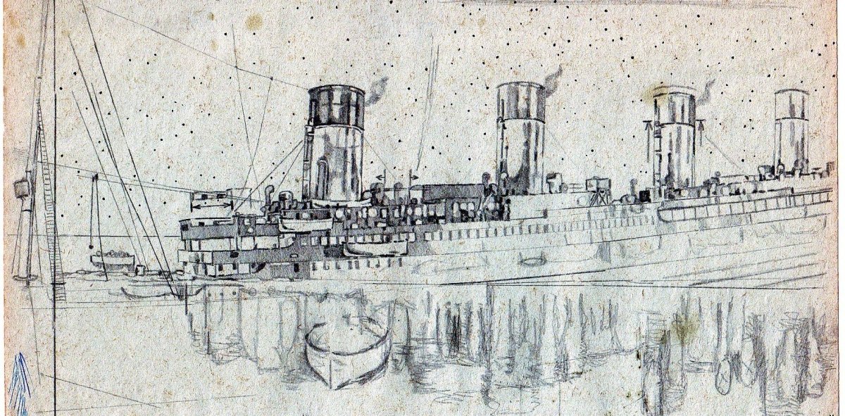 Британик рисунок сбоку