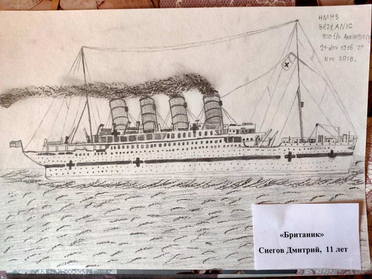 Раскраска Британик крушение