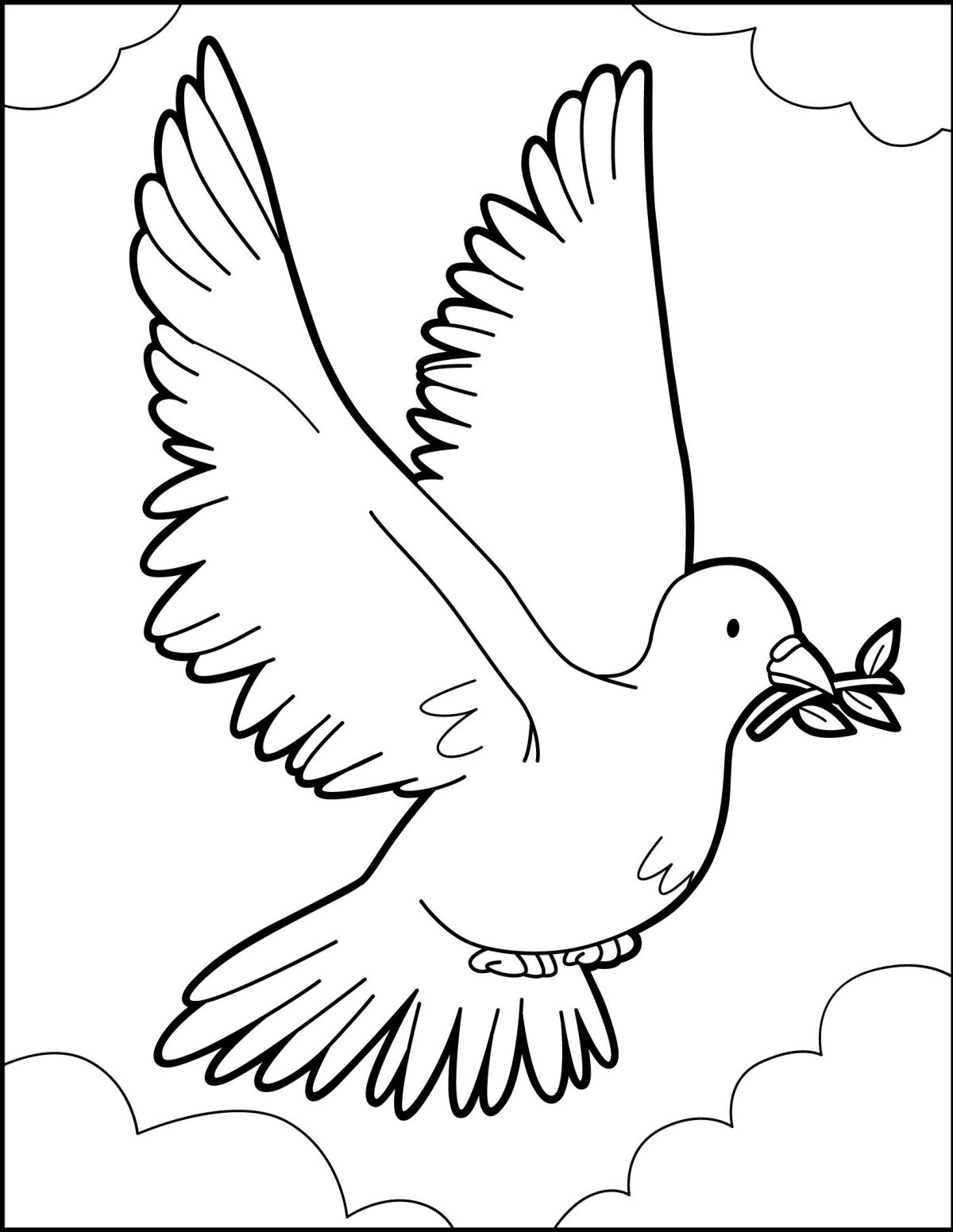 Голубь мира раскраска
