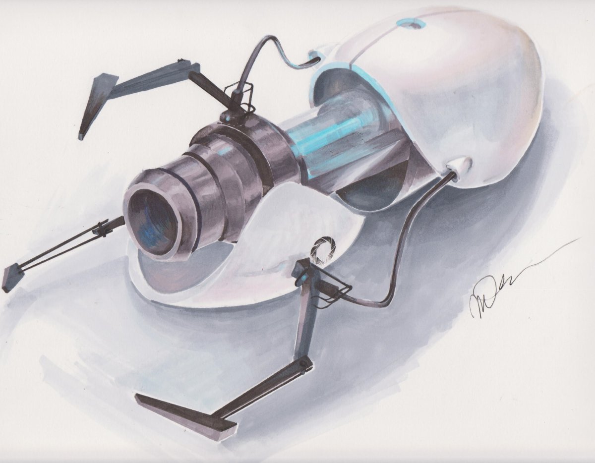 Портальная пушка Portal 2 концепт арт