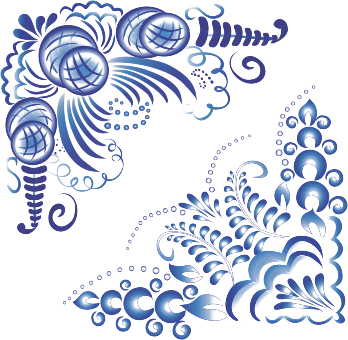 Гжель орнаментальная роспись