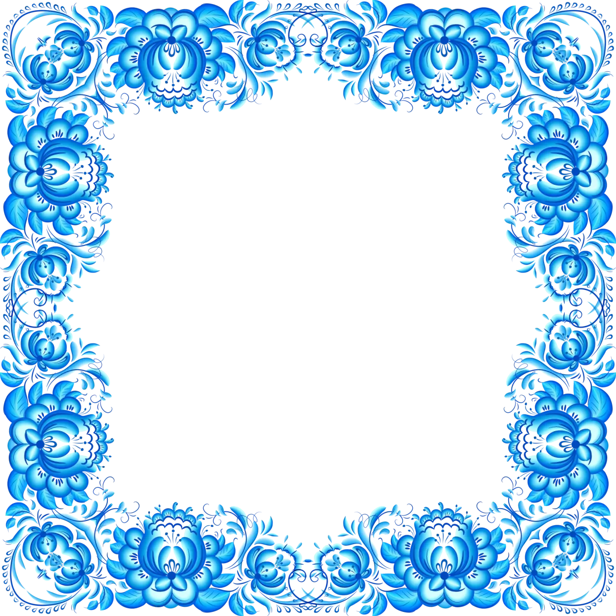 Рамка в стиле Гжель