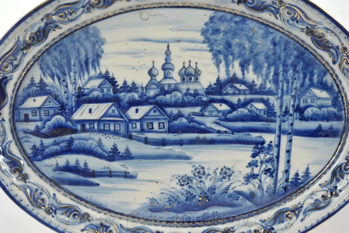 Гжельская роспись деревня