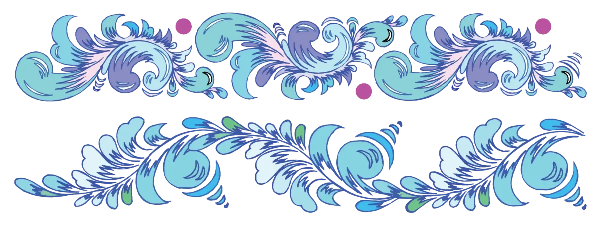 Зимний узор в полосе