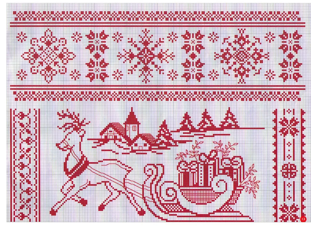 Новогодний орнамент вышивка