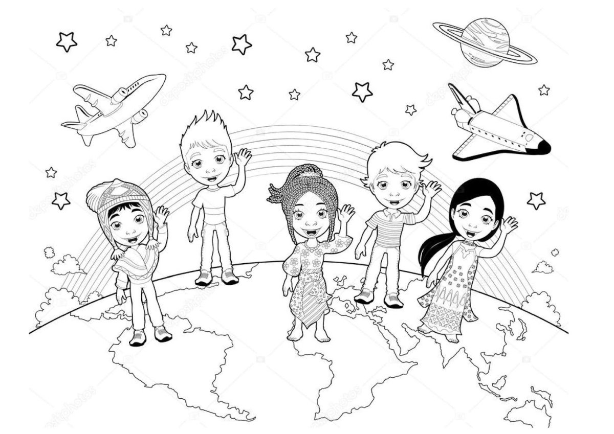 День земли раскраска