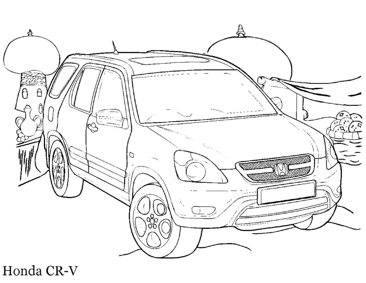 Раскраски машины Honda CRV rd1