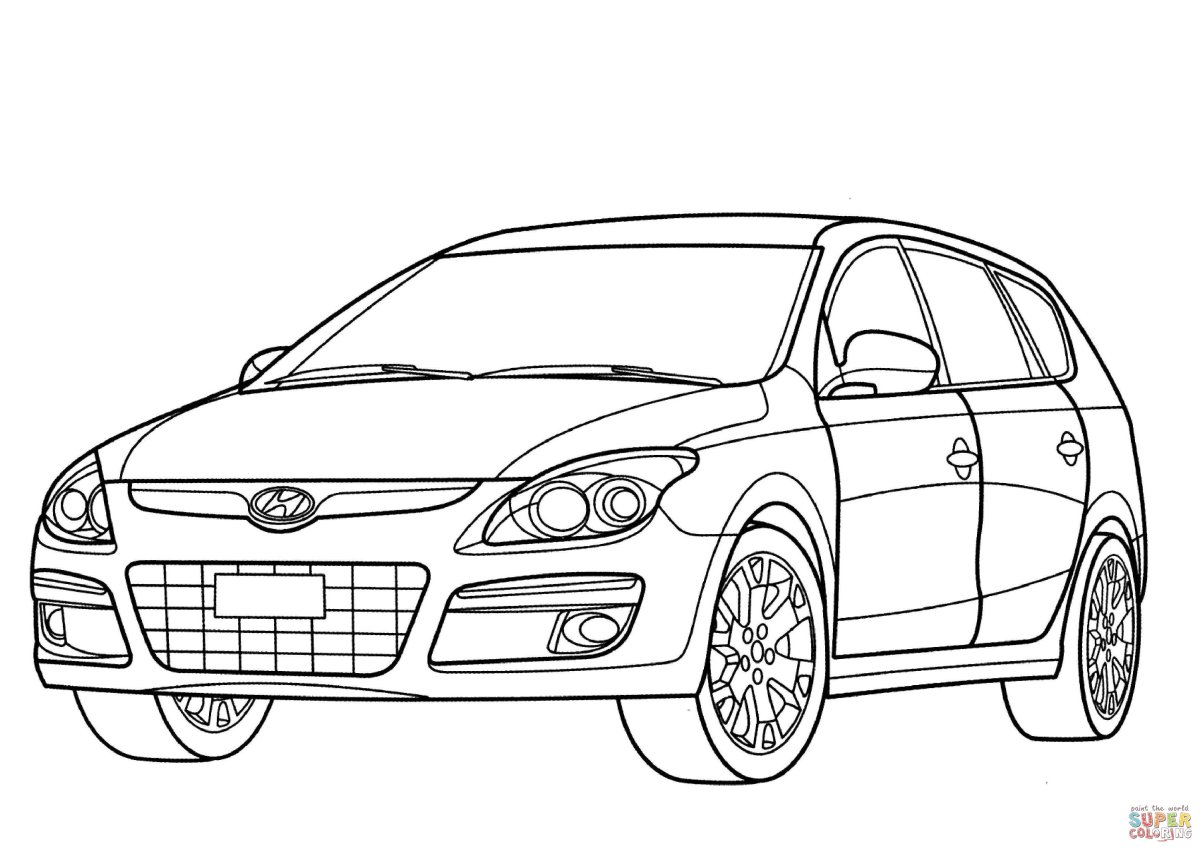 Раскраска машины Хендай Солярис