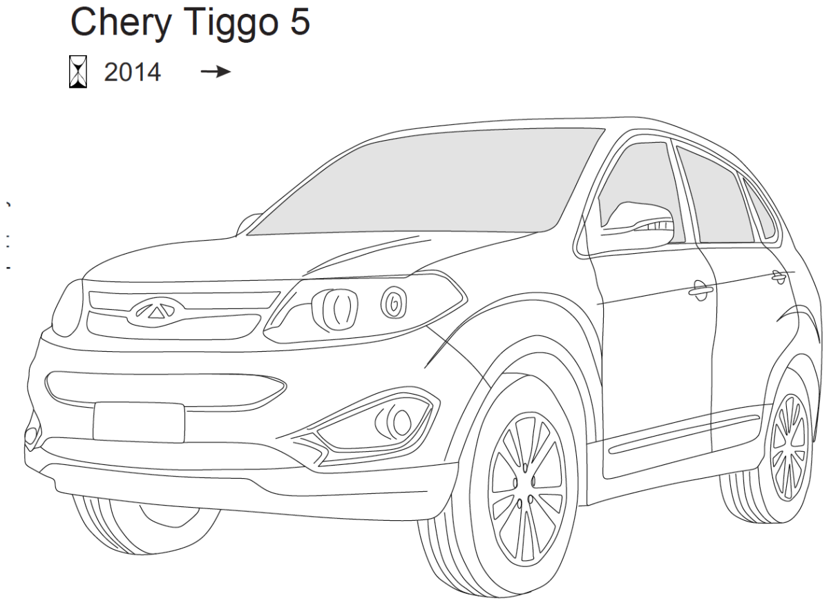 Раскраска чери Тигго 8 про