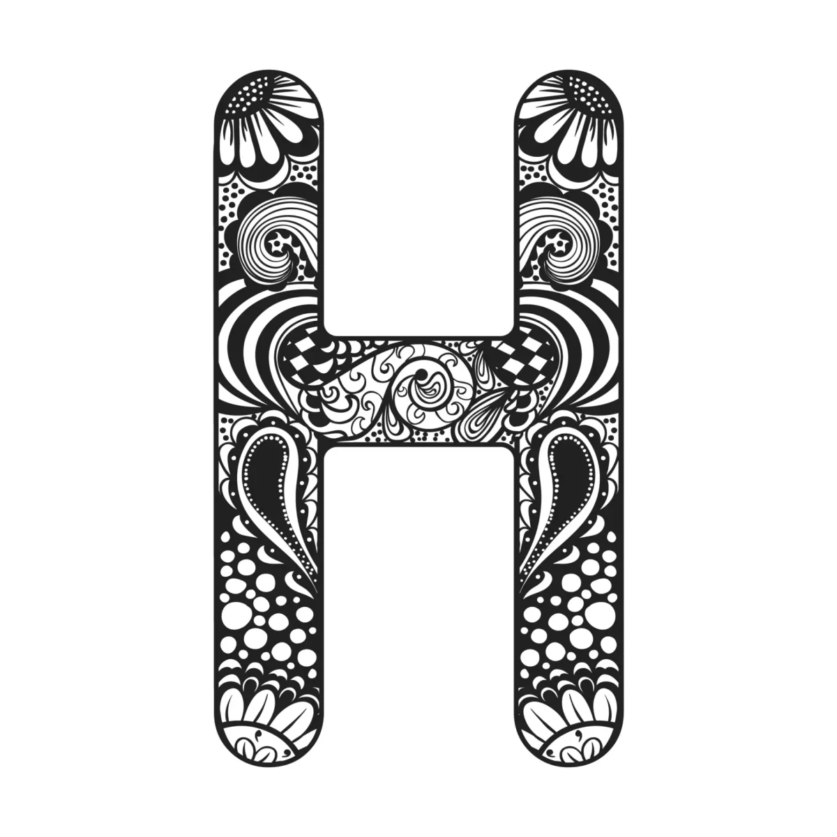 Буква н с узором внутри