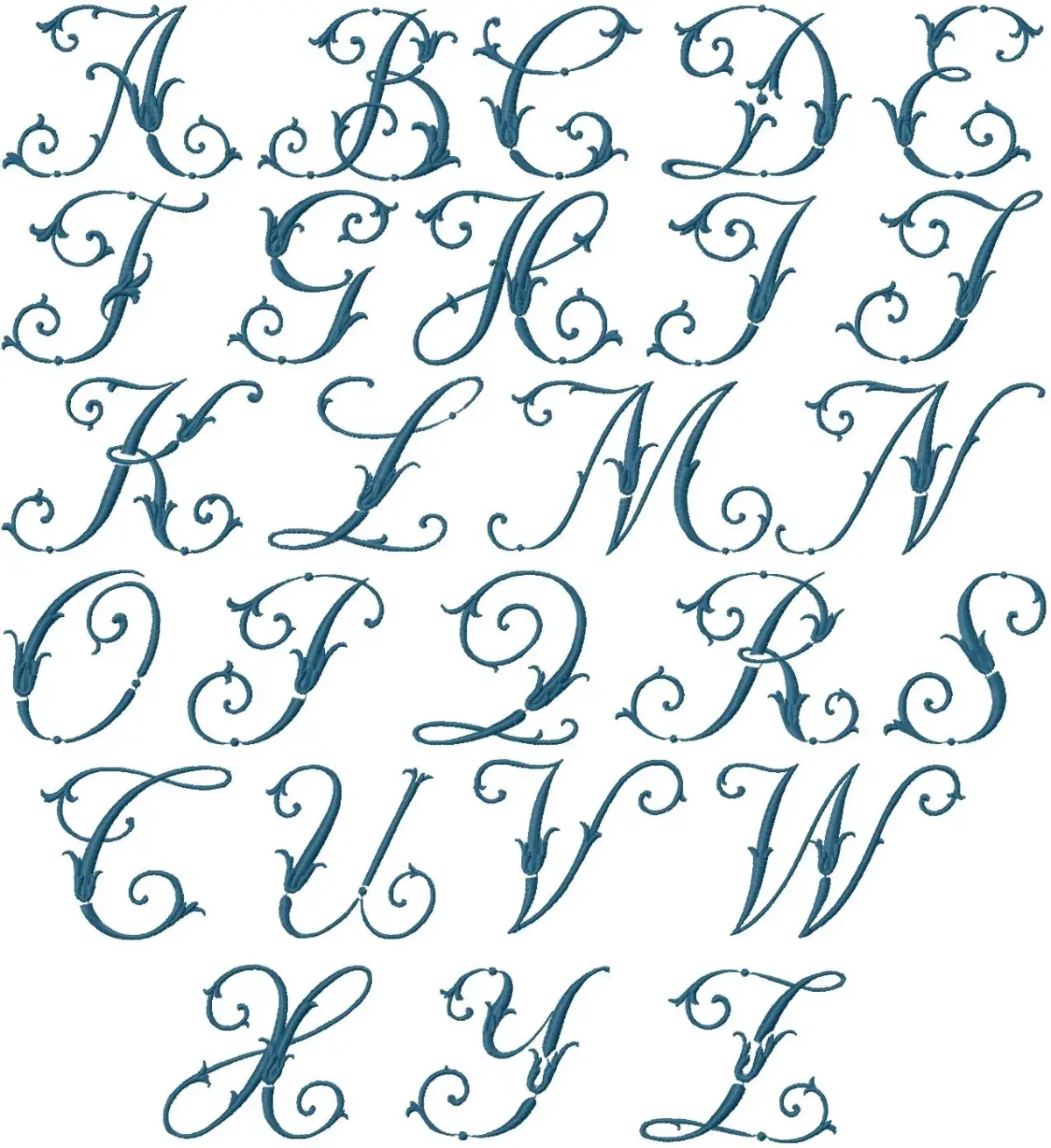 Буквы с вензелями русский