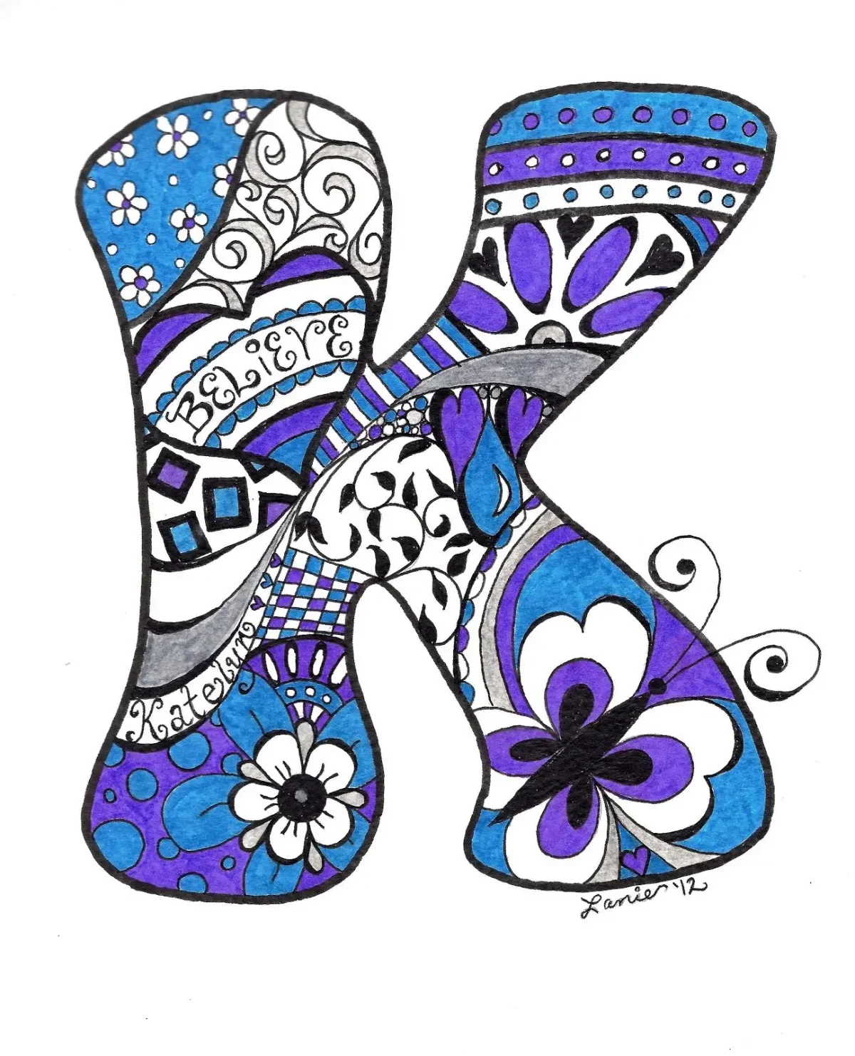 Зентангл буквы