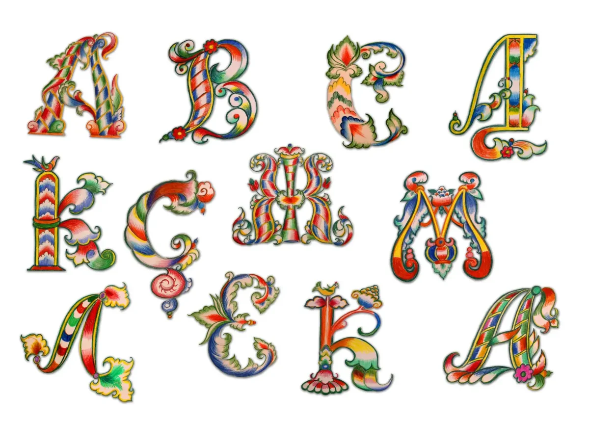 Гуслицкая роспись буквица