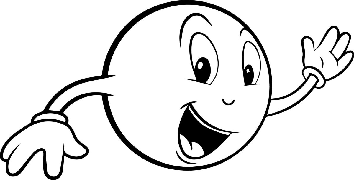 Веселый смайлик раскраска