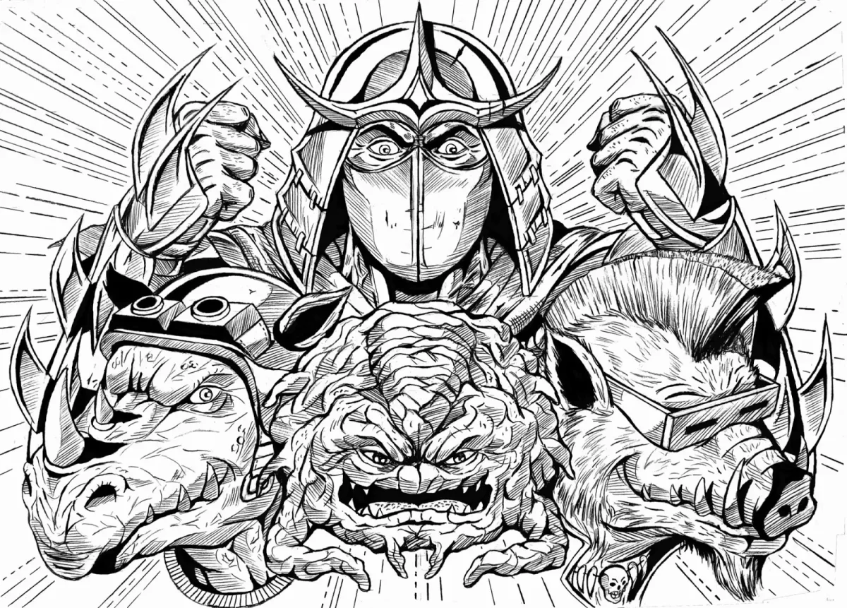 Черепашки ниндзя раскраска 2012