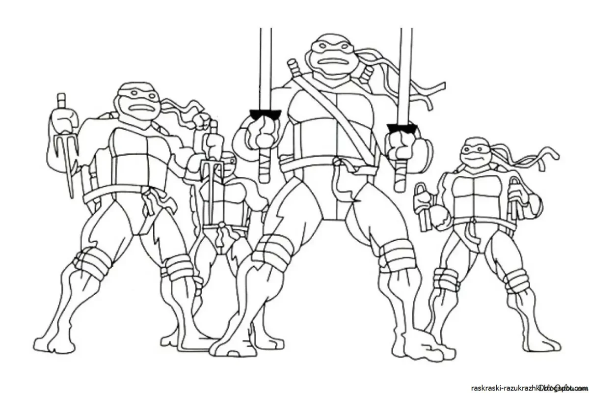 Раскраски Черепашки ниндзя Никелодеон