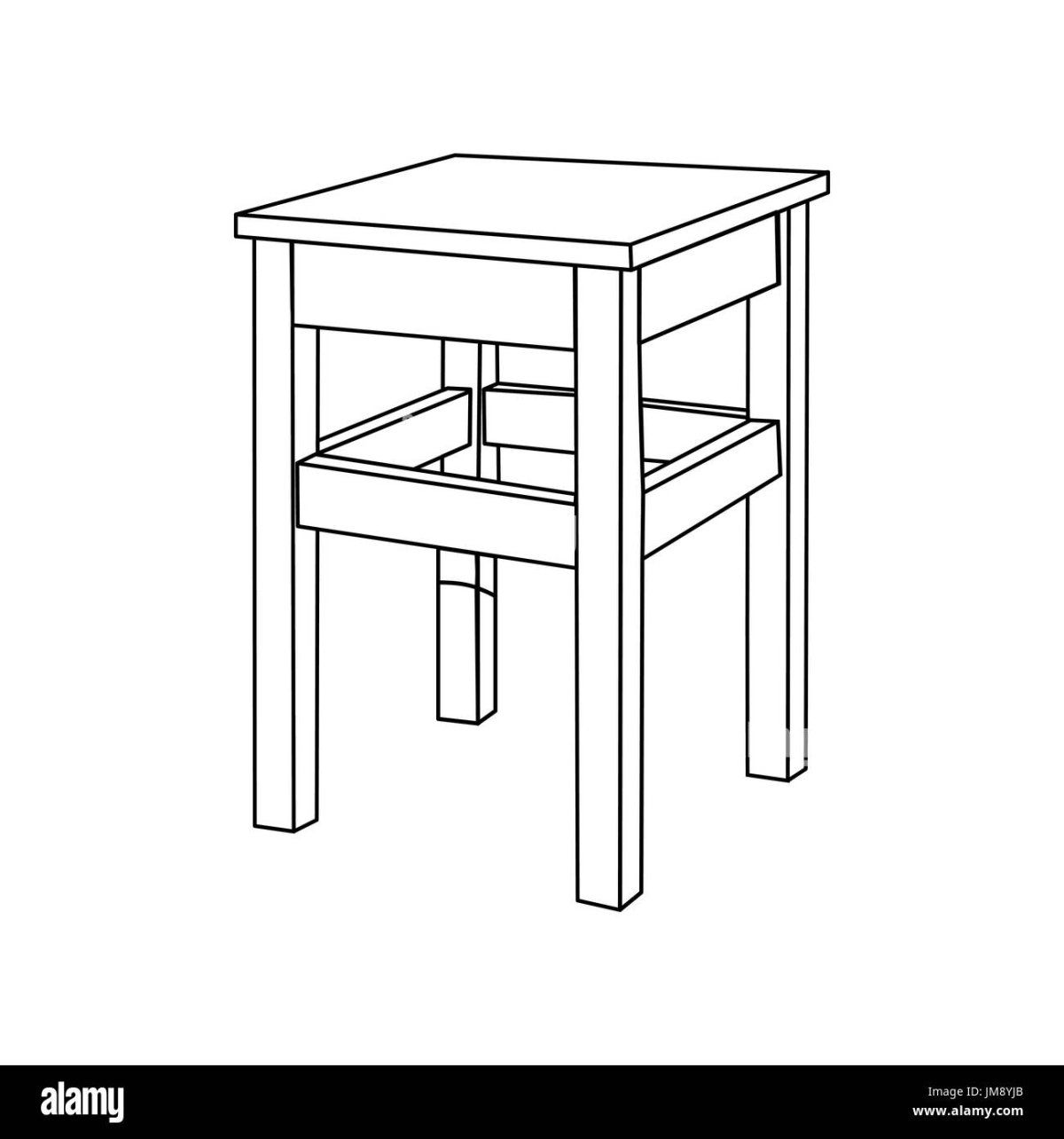 Сколотить кривую табуретку вектор