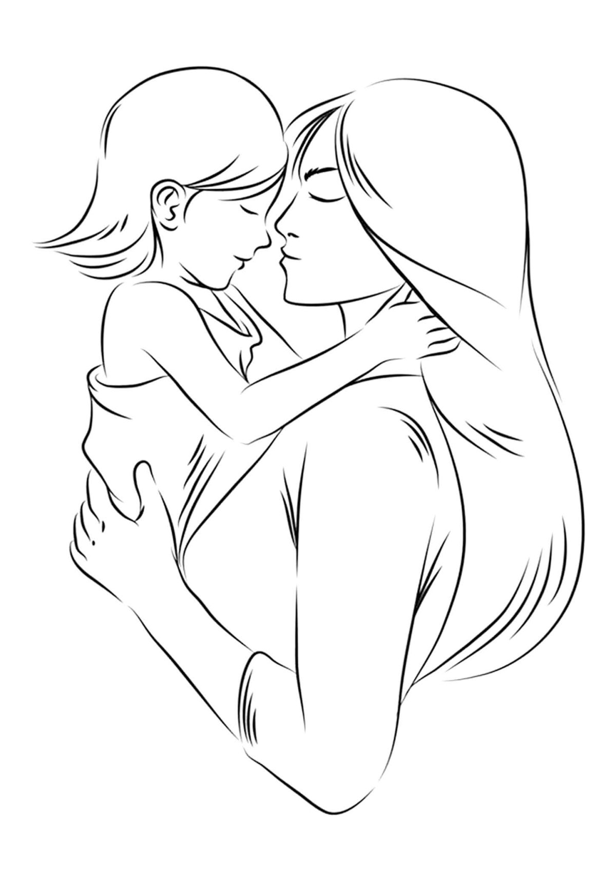 Мать с ребенком рисунок карандвш