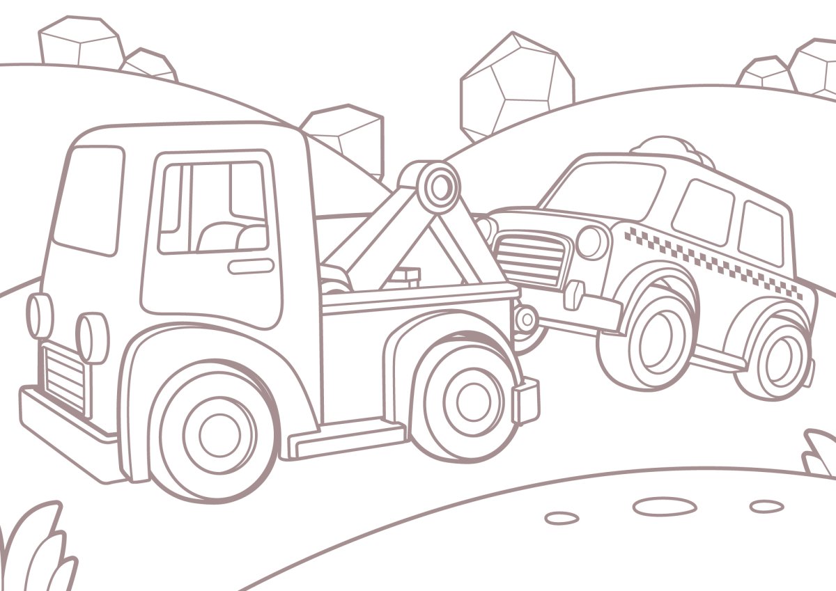 Машины-помощники. Раскраска