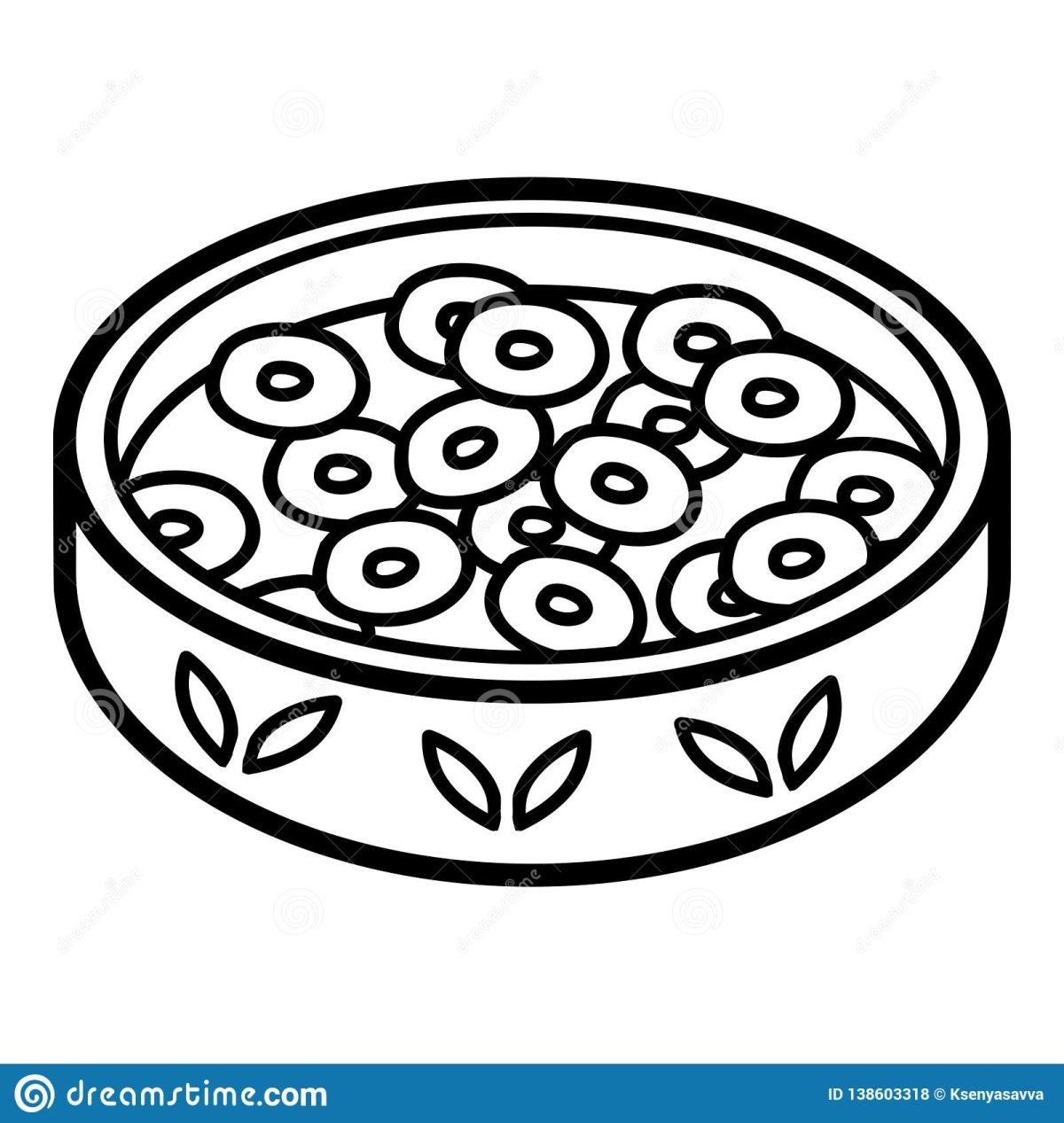 Контур посуды тарелка