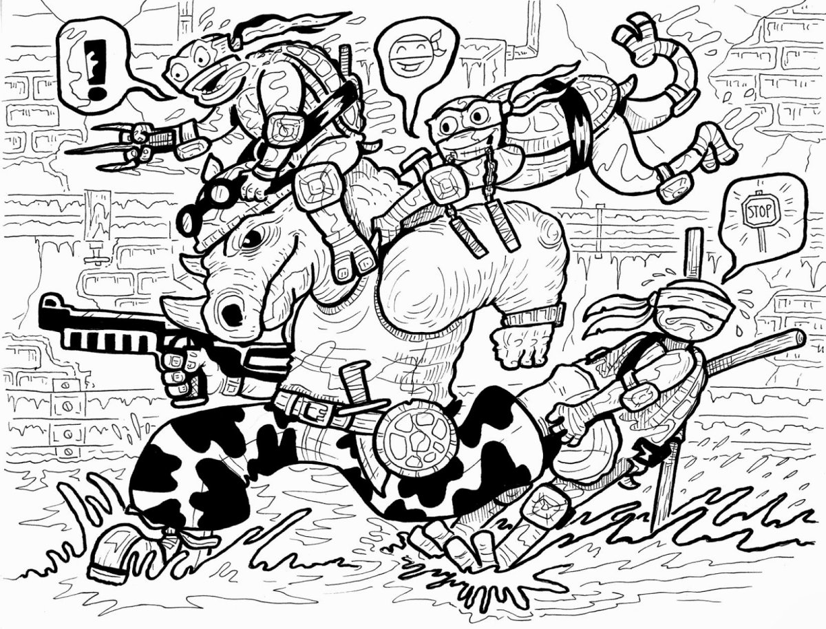 Раскраски Черепашки ниндзя рокстеди