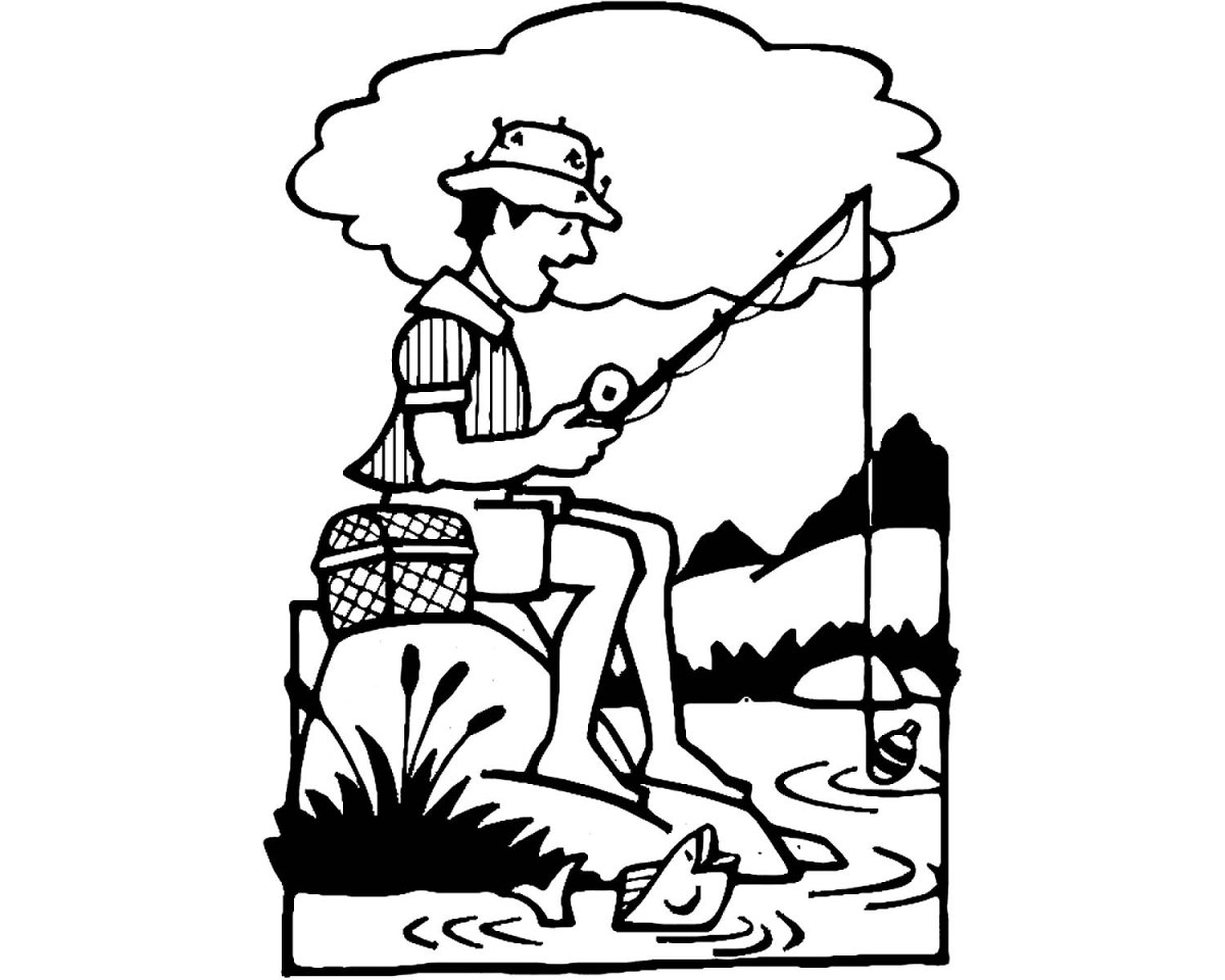 Раскраска удочка