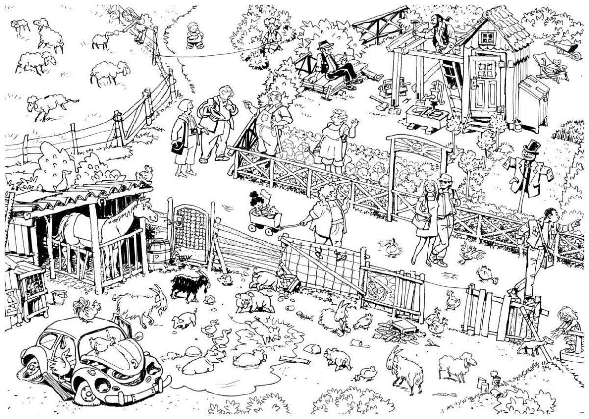 Раскраска виммельбух