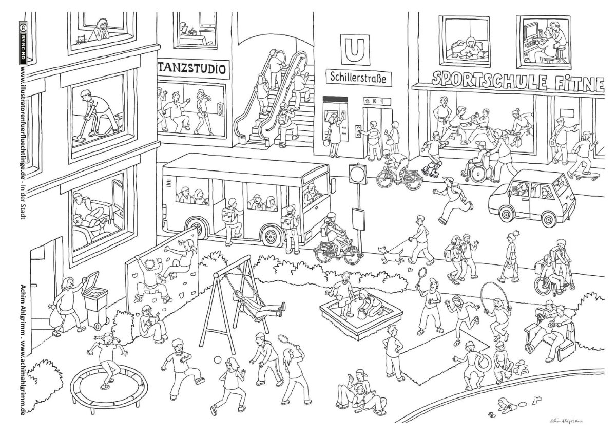 Раскраска виммельбух для девочек