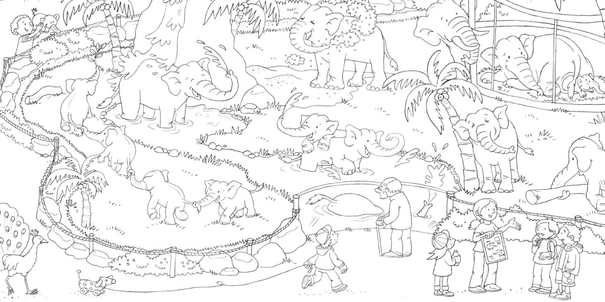 Зоопарк раскраска для детей