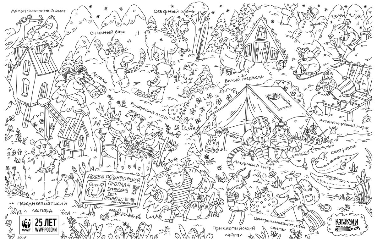 Зимний деревенский дом для раскрашивания