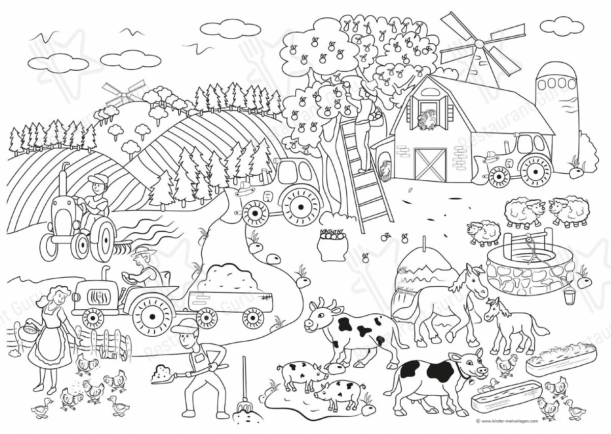 Виммельбух раскраска замок