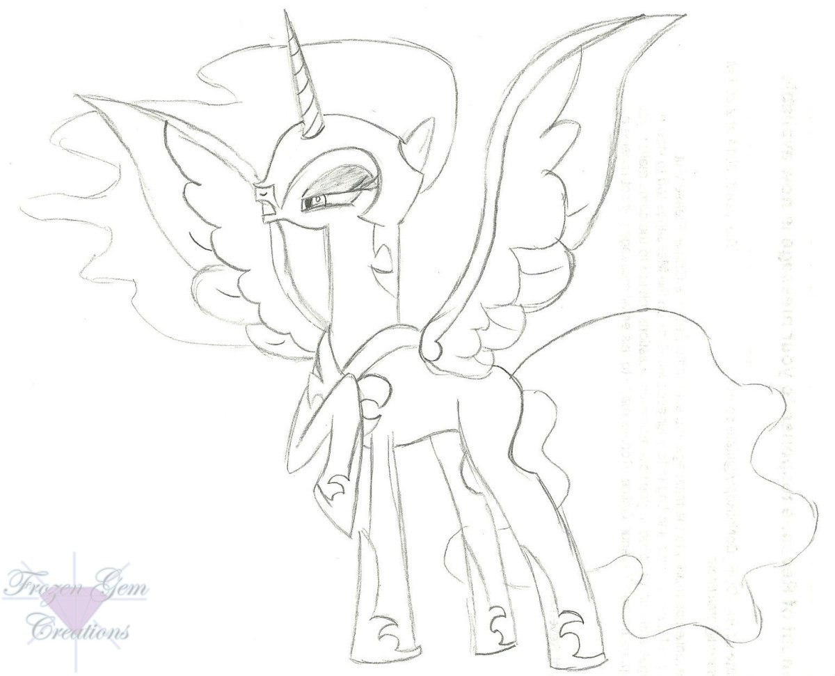 Принцесса пони Луна разукрашка