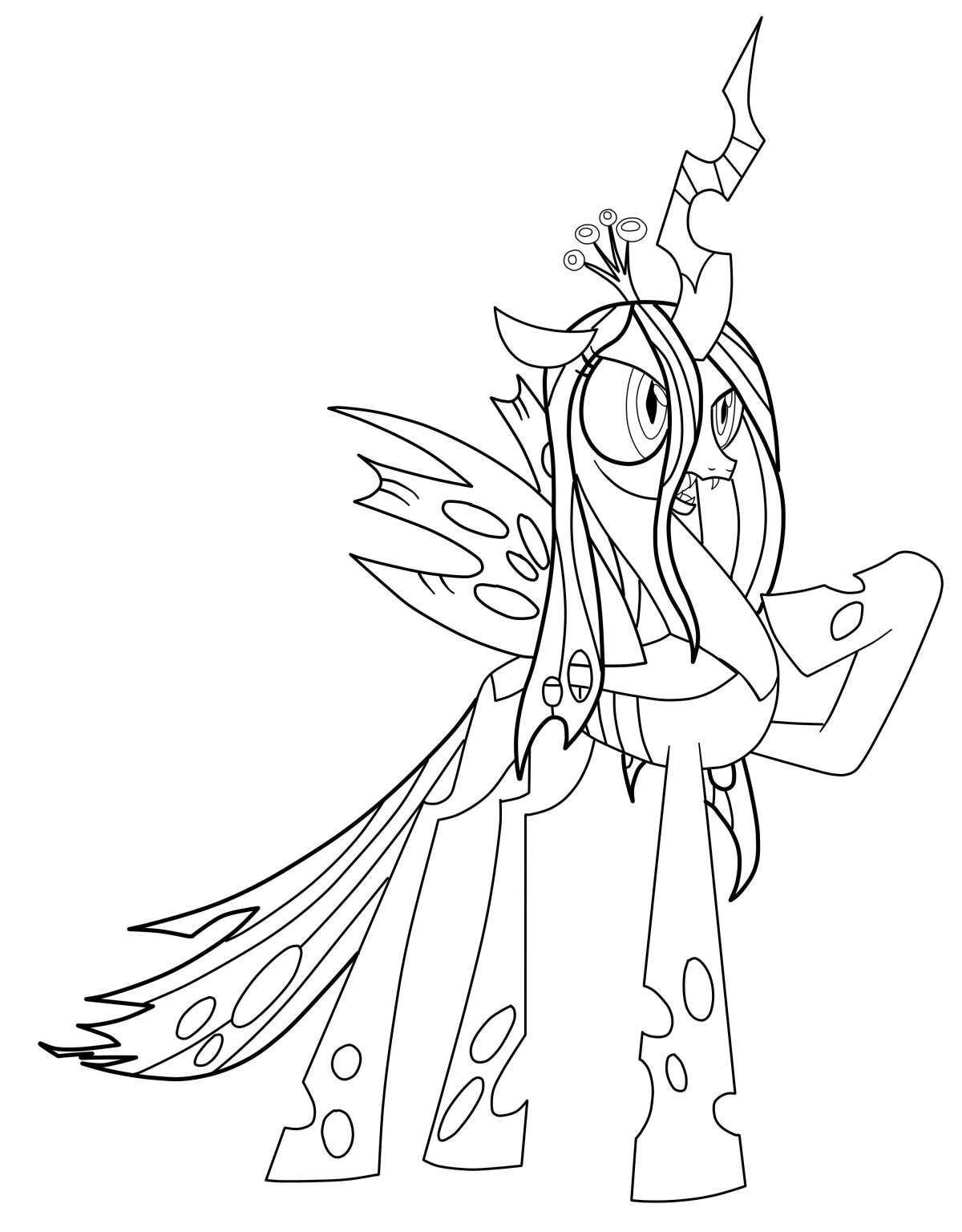 Принцесса Луна пони раскраска
