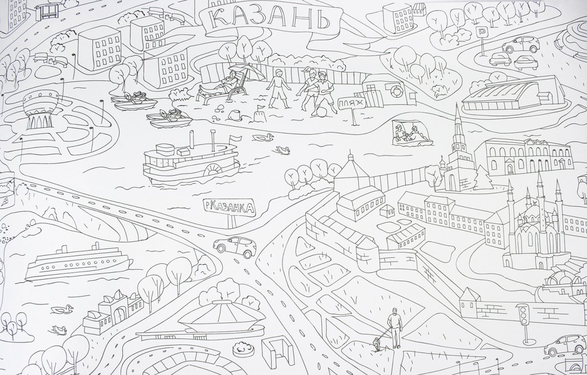 Карта города раскраска