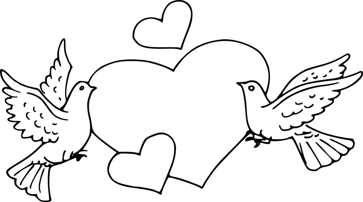 Раскраска сердце в ладонях