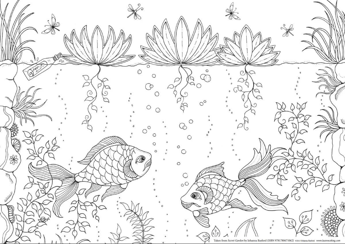 Раскраска антистресс подводный мир