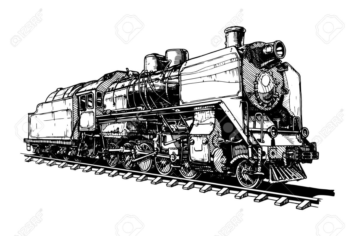 Поезд гравировка