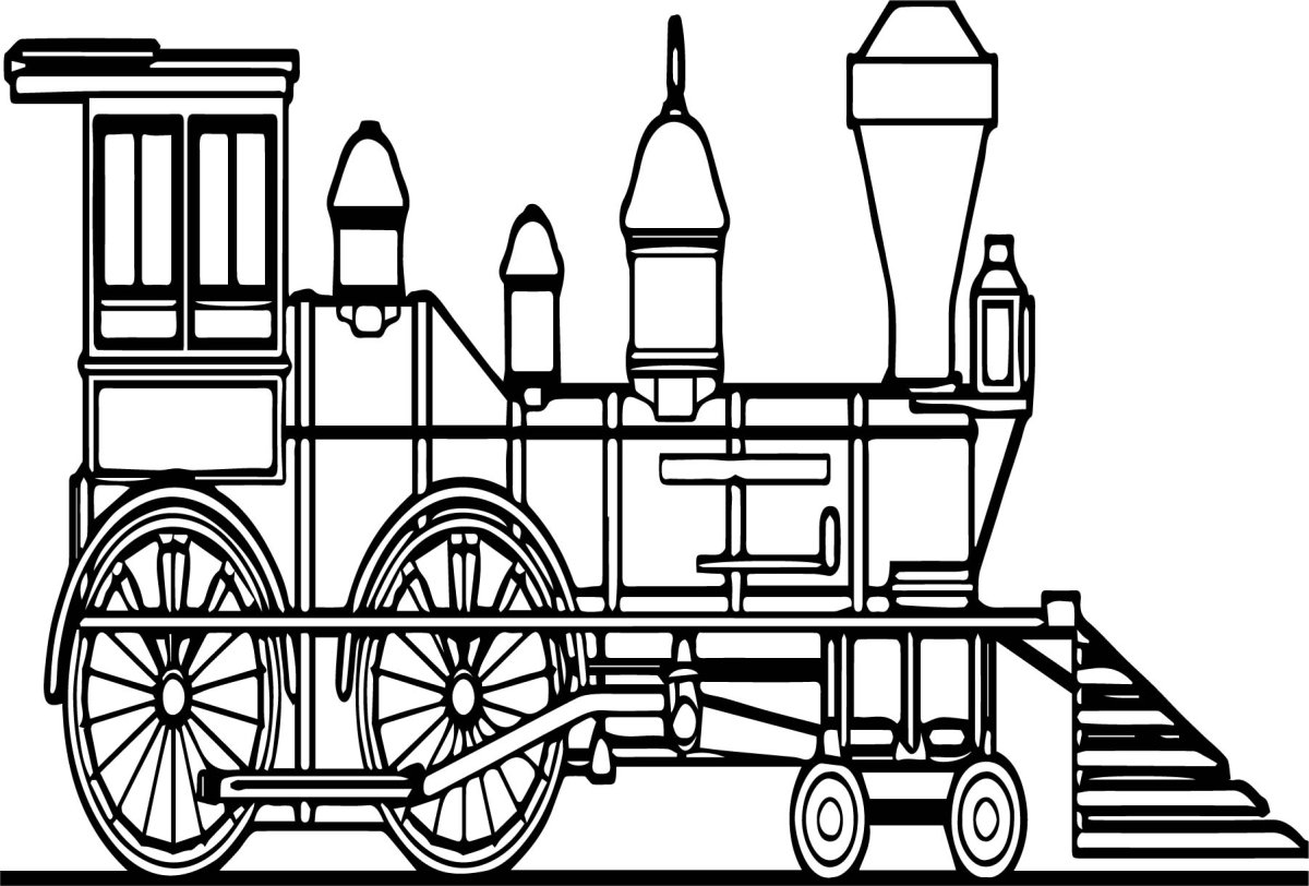 Старый поезд раскраска